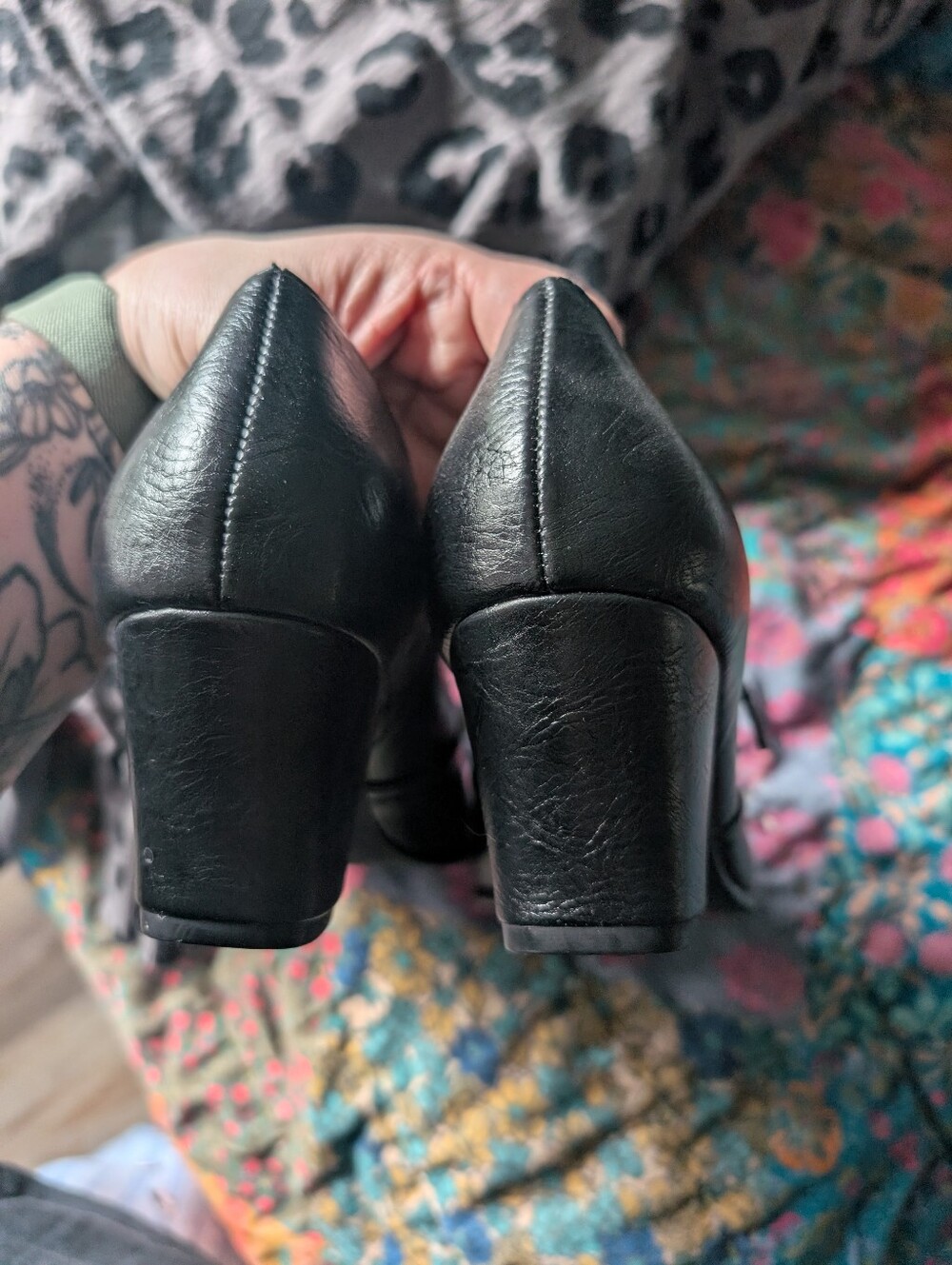 Bait Footwear Classic Lace-Up Women's Black Leather Heels Oxford Pinup Retro - Picture 6 of 7